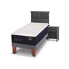 Cama Europea CIC Base Normal 1,5 Plazas Premium + Respaldo + Velador Torino