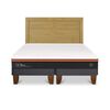 Cama Europea CIC Base Dividida 2 Plazas Beecomfort + Respaldo Milan Mostaza