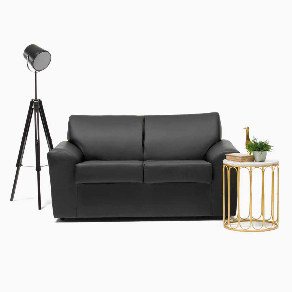 Sof&aacute; Cabsur Milan 2 Cuerpos PU Negro