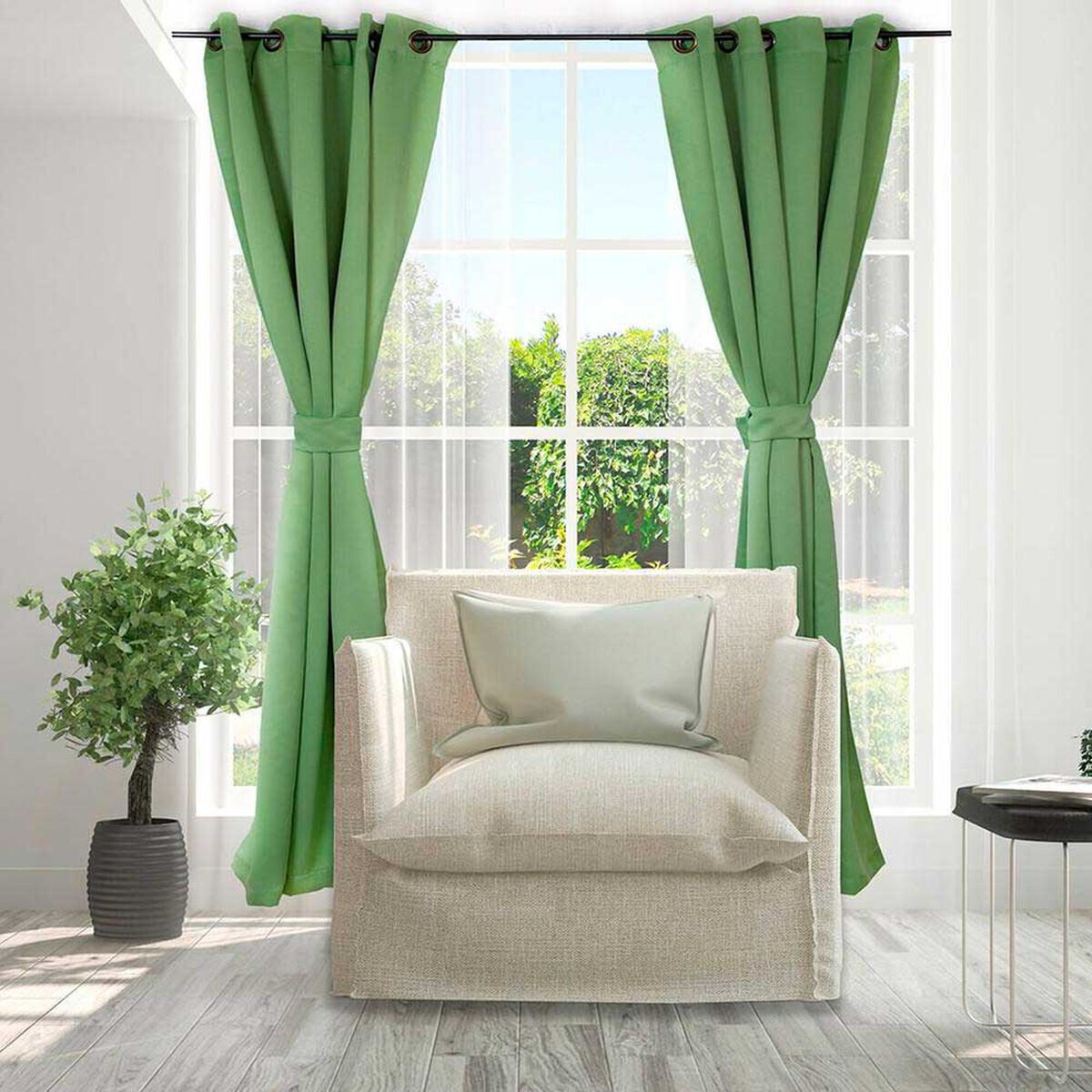 Set Cortinas Doral Black Out Victoria  220 x 140 cm Verde