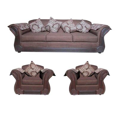 Imagen 1 del producto Juego de Living Almore Irlanda Sofá 3 Cuerpos + Dos Sillones 1 Cuerpo Café