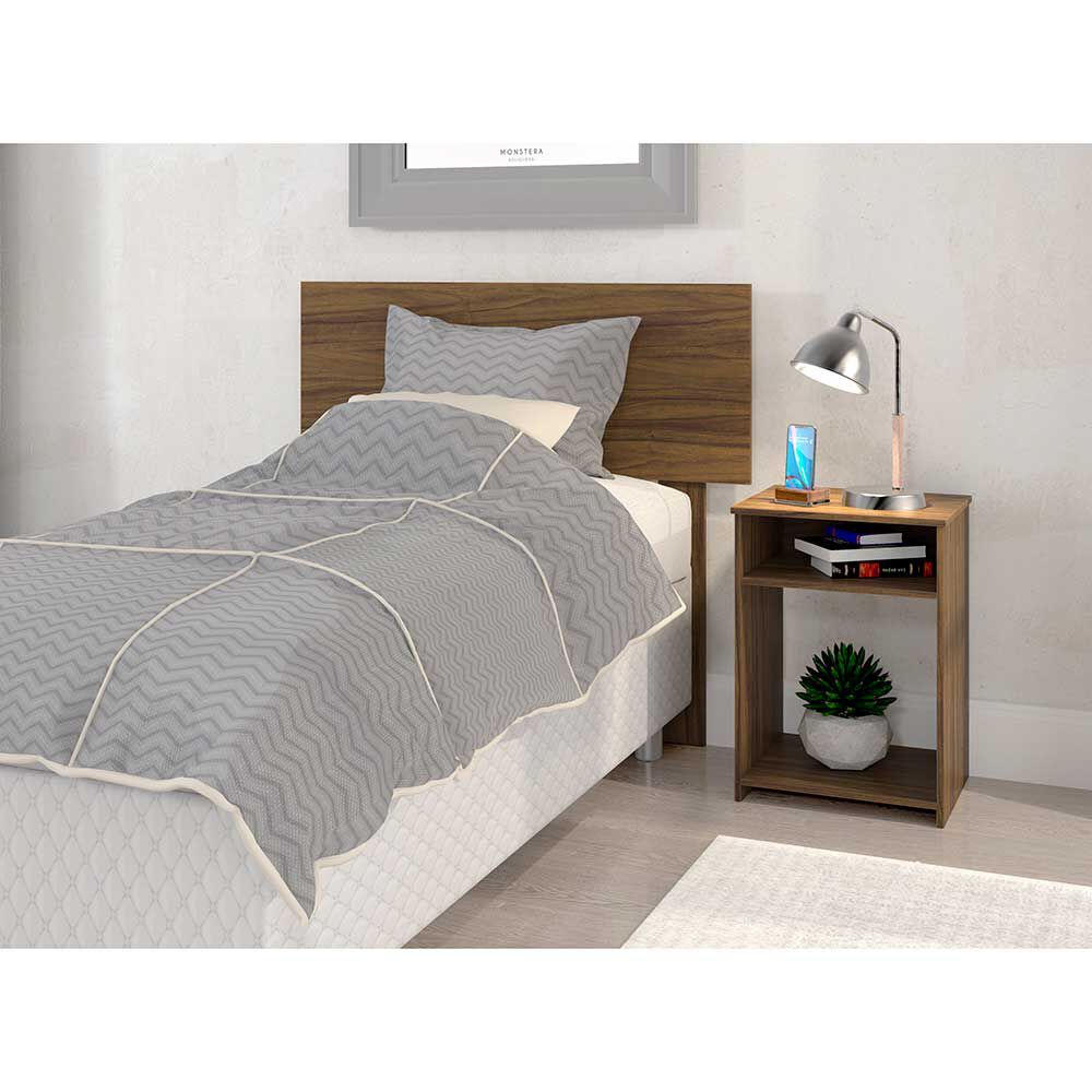 Respaldo 1,5 Plazas + Velador Casanova Nogal