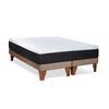 Cama Europea Latam Home Base Dividida S&uacute;per King Zen Top Spring Visco Velvet Beige
