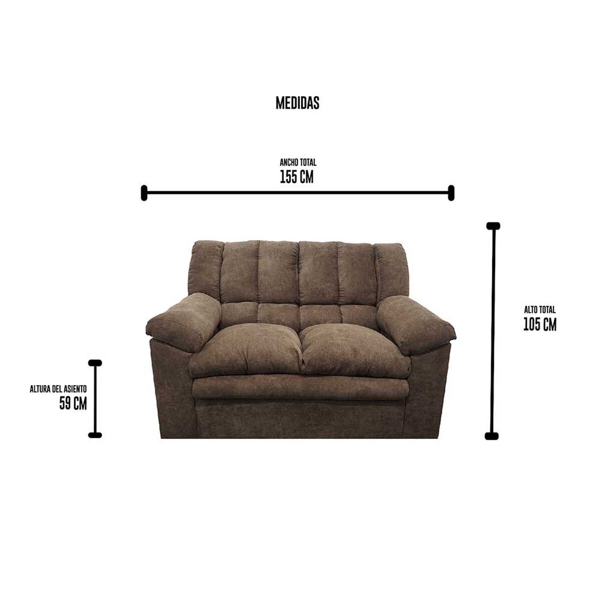 Sof&aacute; Deco Class Buenos Aires 2 Cuerpos Caf&eacute;