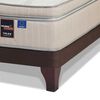 Cama Europea Flex Base Dividida King M&aacute;ximo Cobre + Respaldo Design Grafito + 2 Veladores Rover