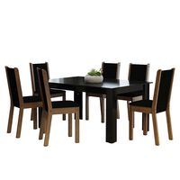 Juego de Comedor Vekkahome Lola Suecia 6 Sillas Negro