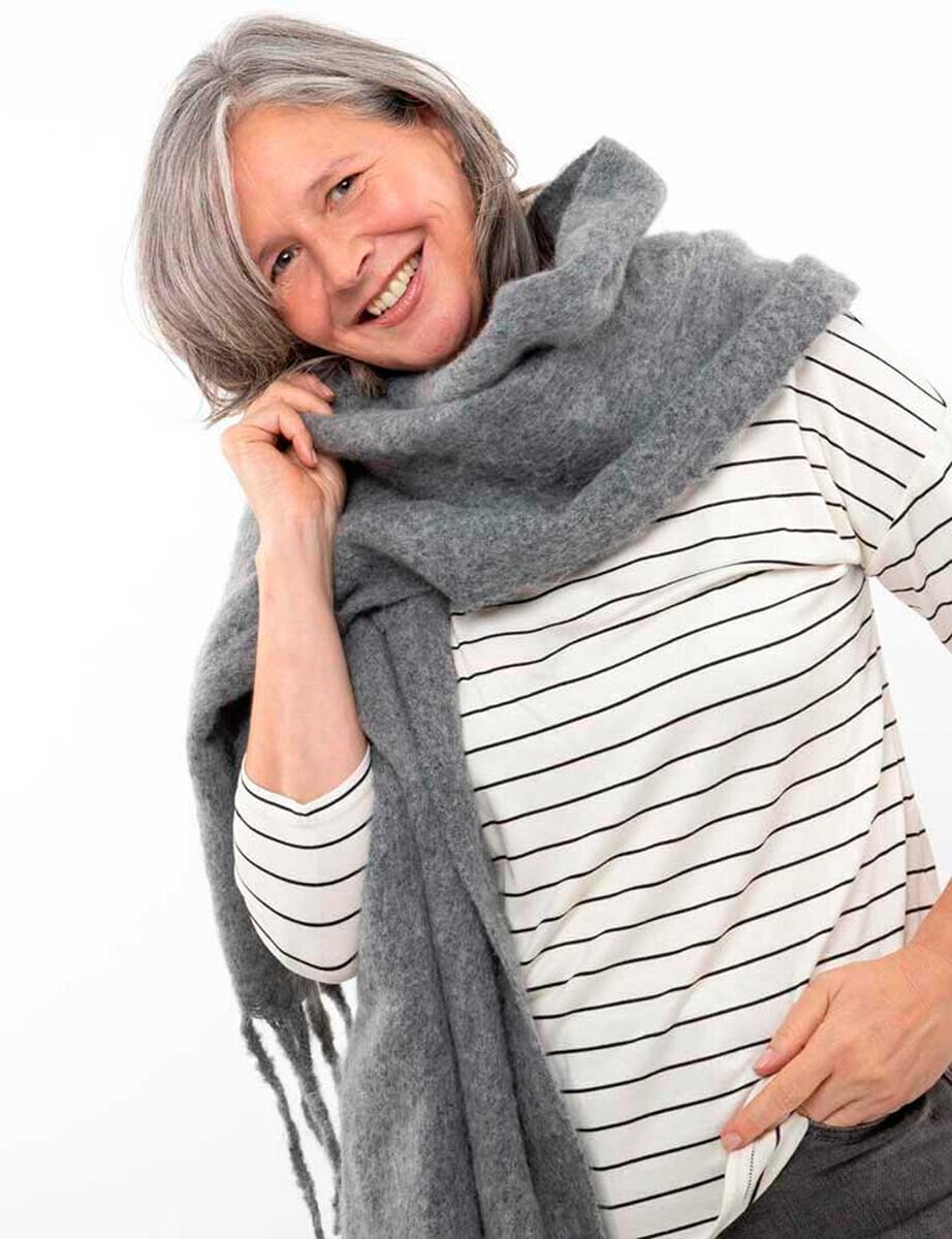 Bufanda Gris Mujer Bside