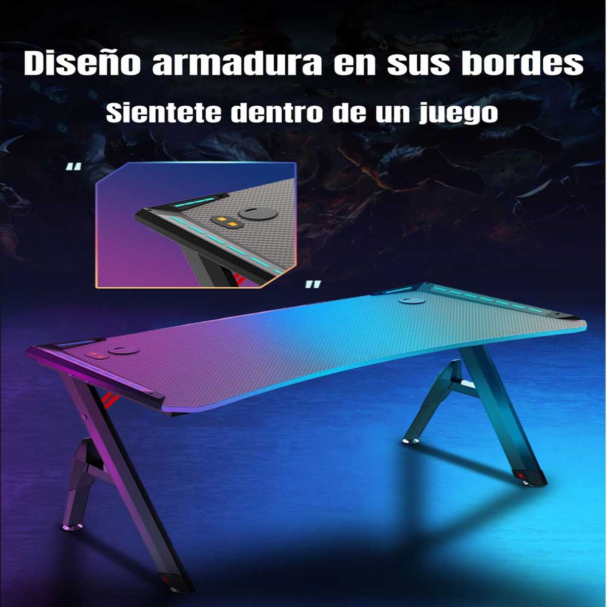 Escritorio Gamer LuBabycas Master 60x120 cm Negro