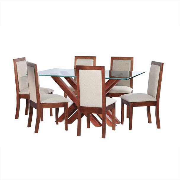 Juego de Comedor Latam Home Merida 6 Sillas Blanco