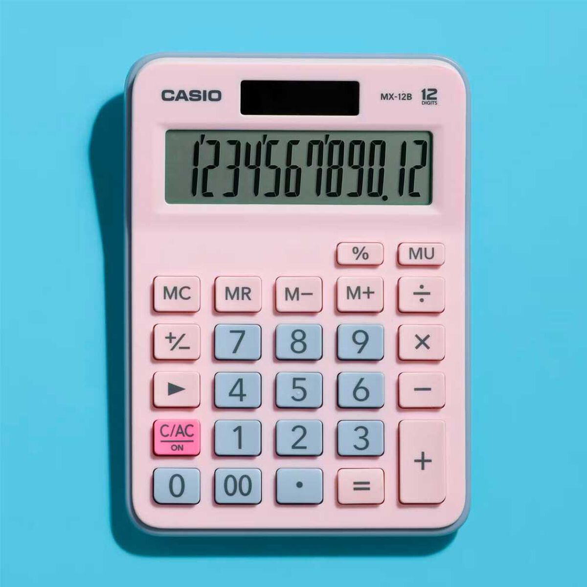 Calculadora de Escritorio Casio MX-12B-PKLB Color Rosa