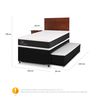 Cama Nido CIC 1,5 Plazas Superior 1 Plaza Inferior New Ortopedic Black + Respaldo + Velador New Villarrica
