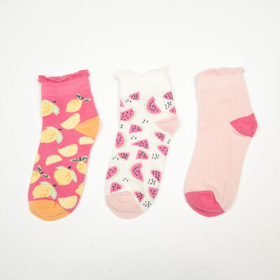 Imagen 1 del producto Pack 3 Calcetin Corto Niña Chess