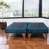 Base Europea Dividida Latam Home 2 Plazas Zen Tela Velvet Azul Petroleo