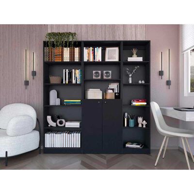 Estante 62 cm  + Estante 2 Puertas + Estante 45 cm TuHome Home Wengue