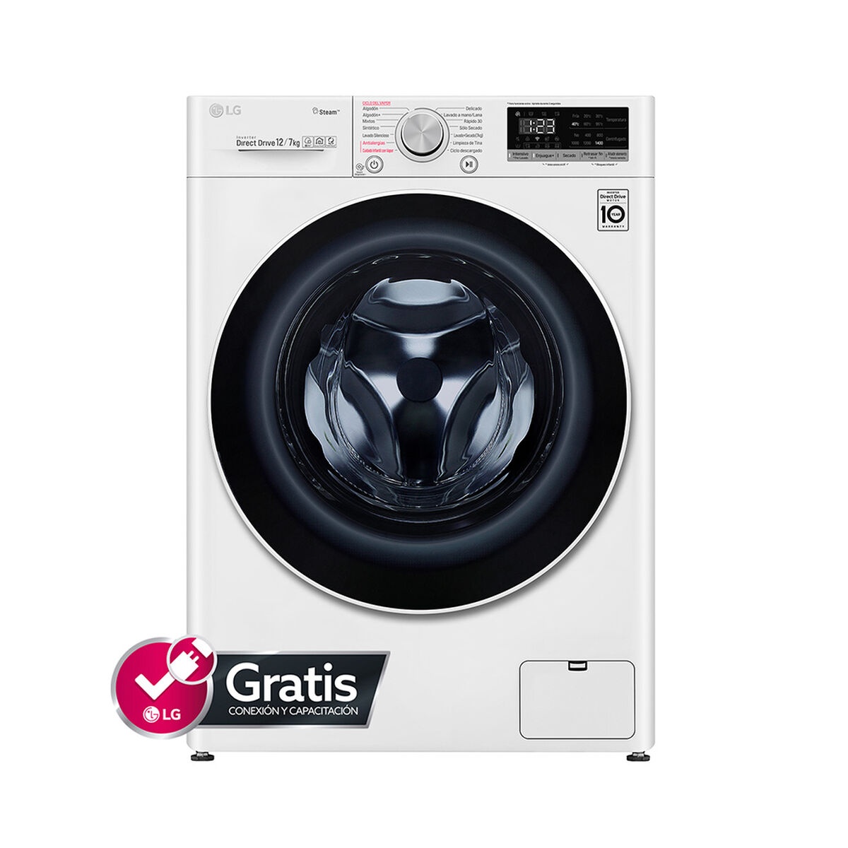 Lavadora Secadora LG WD12WVC4S6 12/7 kg.