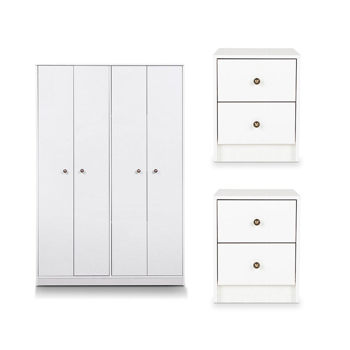 Combo Closet Lucerna + 2 Veladores CIC Blanco