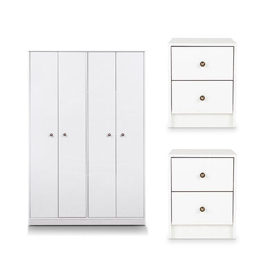 Combo Closet Lucerna + 2 Veladores CIC Blanco