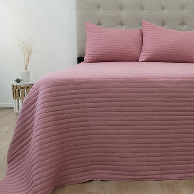 Quilt Doral 2 Plazas Lumi Marne Rosa Viejo