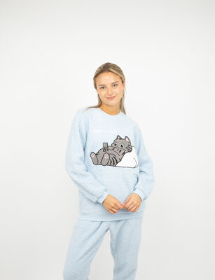Imagen 1 del producto Pijama Polar Mujer Icono Celeste, Rosado