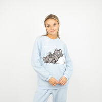 Pijama Polar Mujer Icono Celeste, Rosado