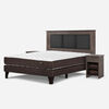 Combo Cama Europea Rosen 2 Plazas New Ergo T BN + Respaldo y Veladores Rachel