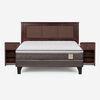 Cama Europea Rosen 2 Plazas New Style 4 Plus + Respaldo + 2 Veladores Rachel