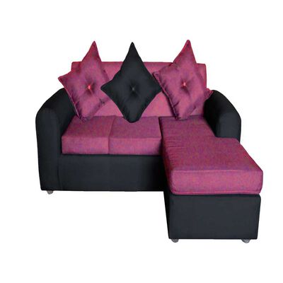 Sofá Seccional Diseño A&M Home Marcia 4 Cuerpos Negro Burdeo