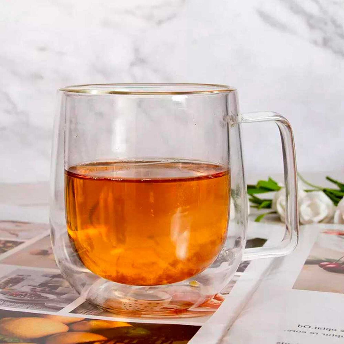 Taza Mug de Vidrio Doble Pared Simplit 300 ml