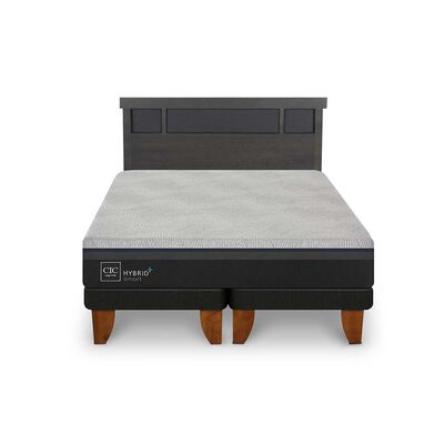 Imagen 1 del producto Cama Europea CIC Base Dividida 2 Plazas Hybrid Plus Infinity + Respaldo Dublin