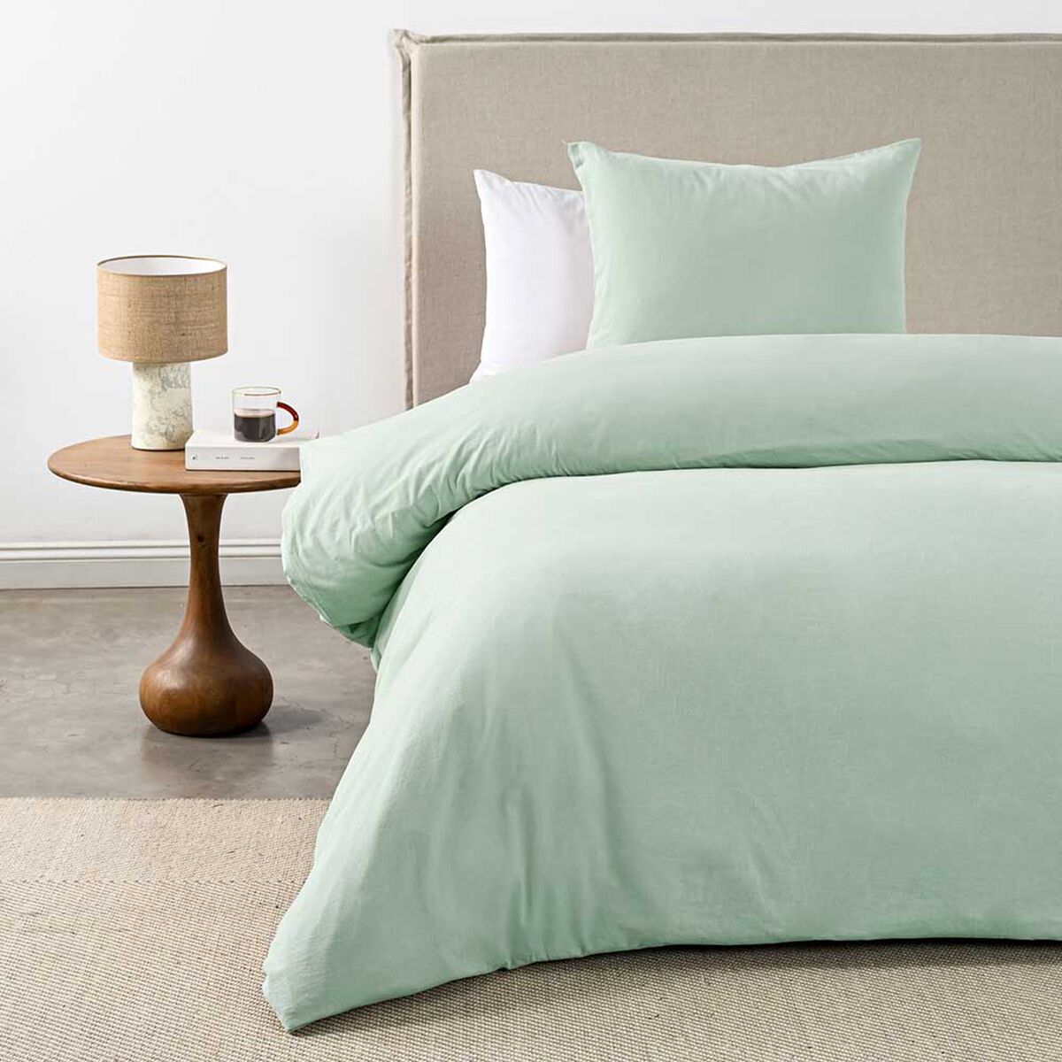 Funda de Plum&oacute;n Cannon 1.5 Plazas Liso Sage