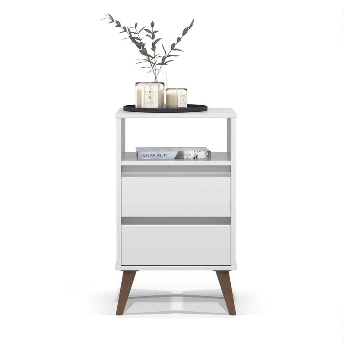 Velador Onessta Roma 2 Cajones Blanco