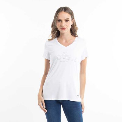 Polera Con Estampado Manga Corta Mujer Soviet