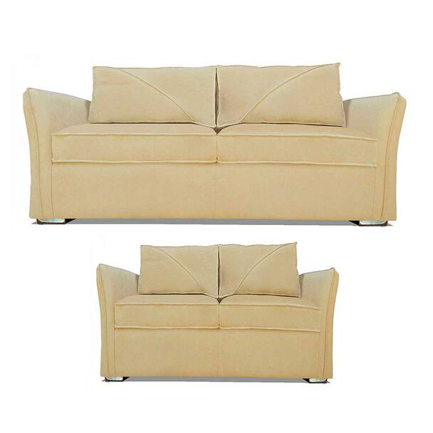 Juego de Living Elegant Detail Atlanta Sofá 3 Cuerpos + Sofá 2 Cuerpos Beige