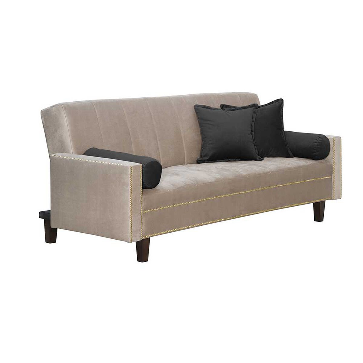 Futón Black Factory Vanguardia 3 Cuerpos Beige Negro