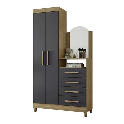 Imagen 1 del producto Cómoda Vekkahome Capri 4 Cajones 2 Puertas Negro Café