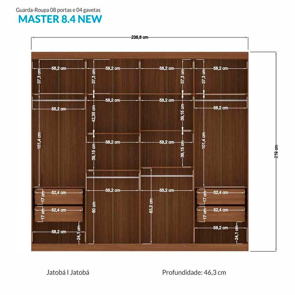 Cl&oacute;set Onessta Master 8 Puertas Grafito