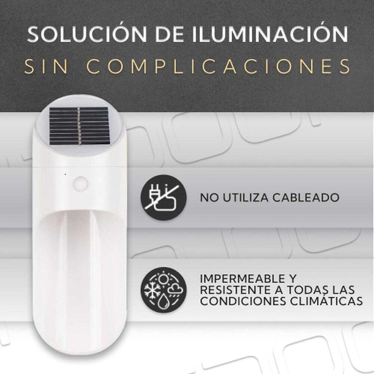 Aplique Led Solar Para Exterior Blanco Pro Outdoor