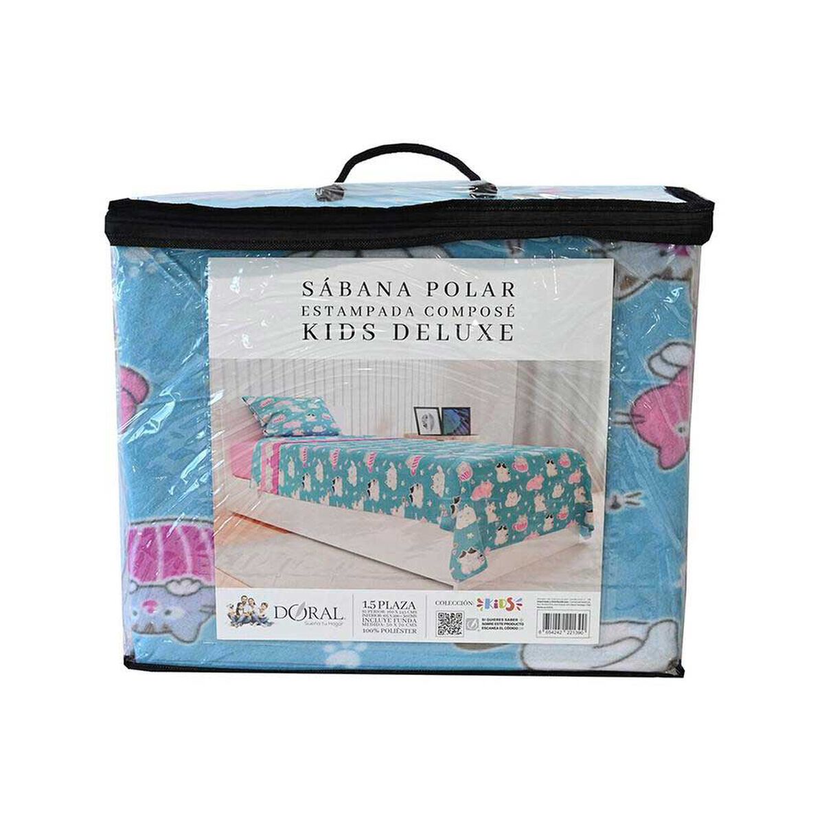 S&aacute;bana de Polar Doral 1,5 Plazas Senses Gatos