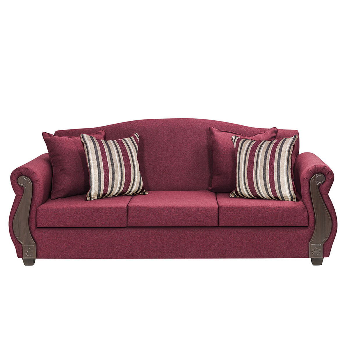 Juego de Living Innovamuebles New Bugambilia Sofá 3 Cuerpos + Dos Sillones 1 Cuerpo Burdeo