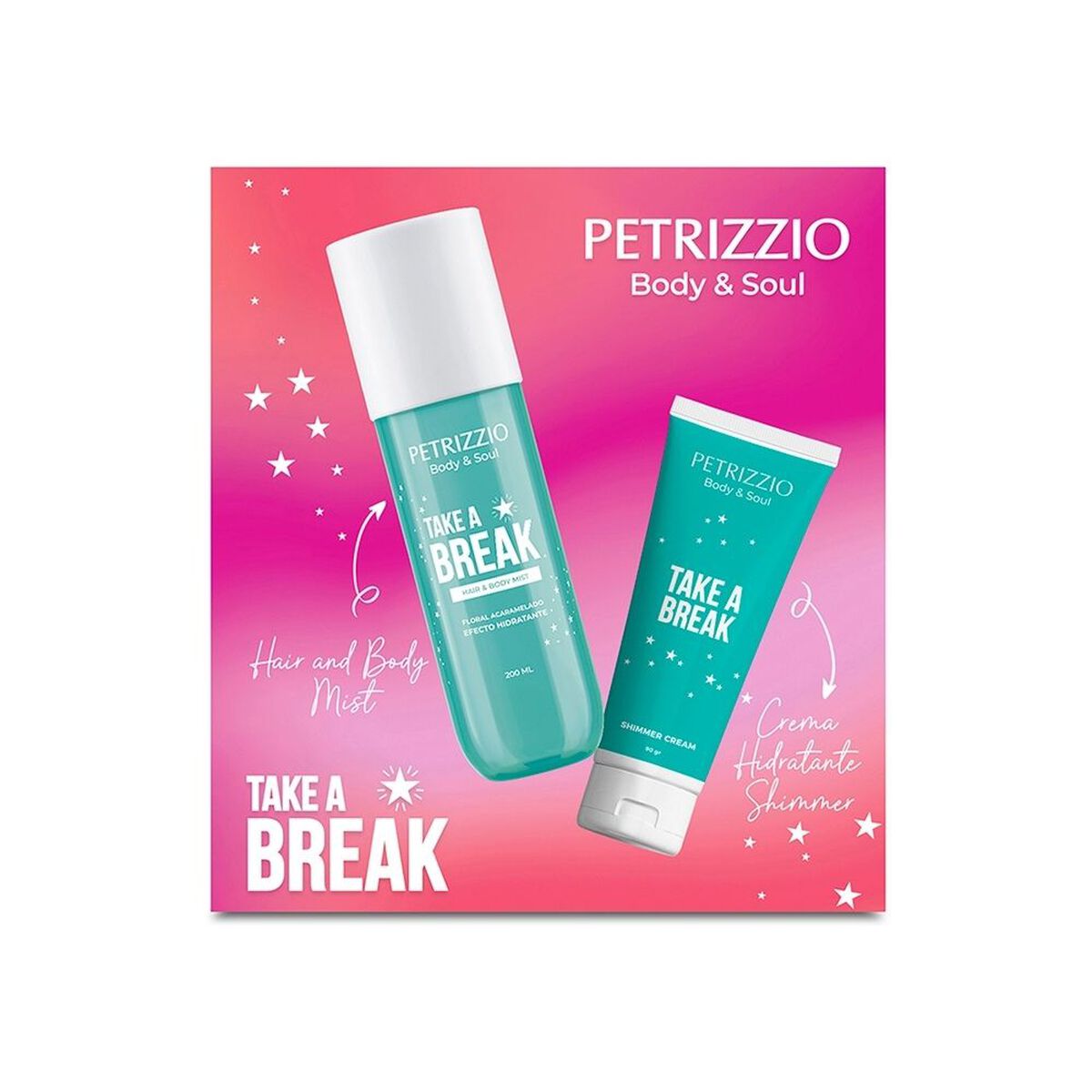 Set Body Mist Take a Break + Crema Shimmer Petrizzio