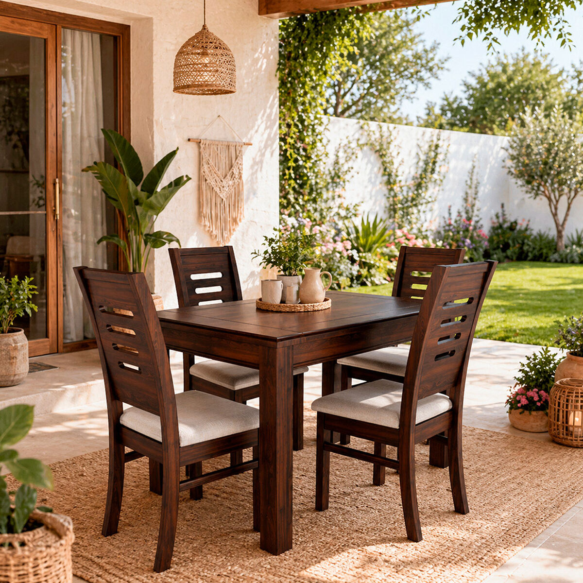 Juego de Comedor Muebles Hema Roma 4 Sillas Chocolate
