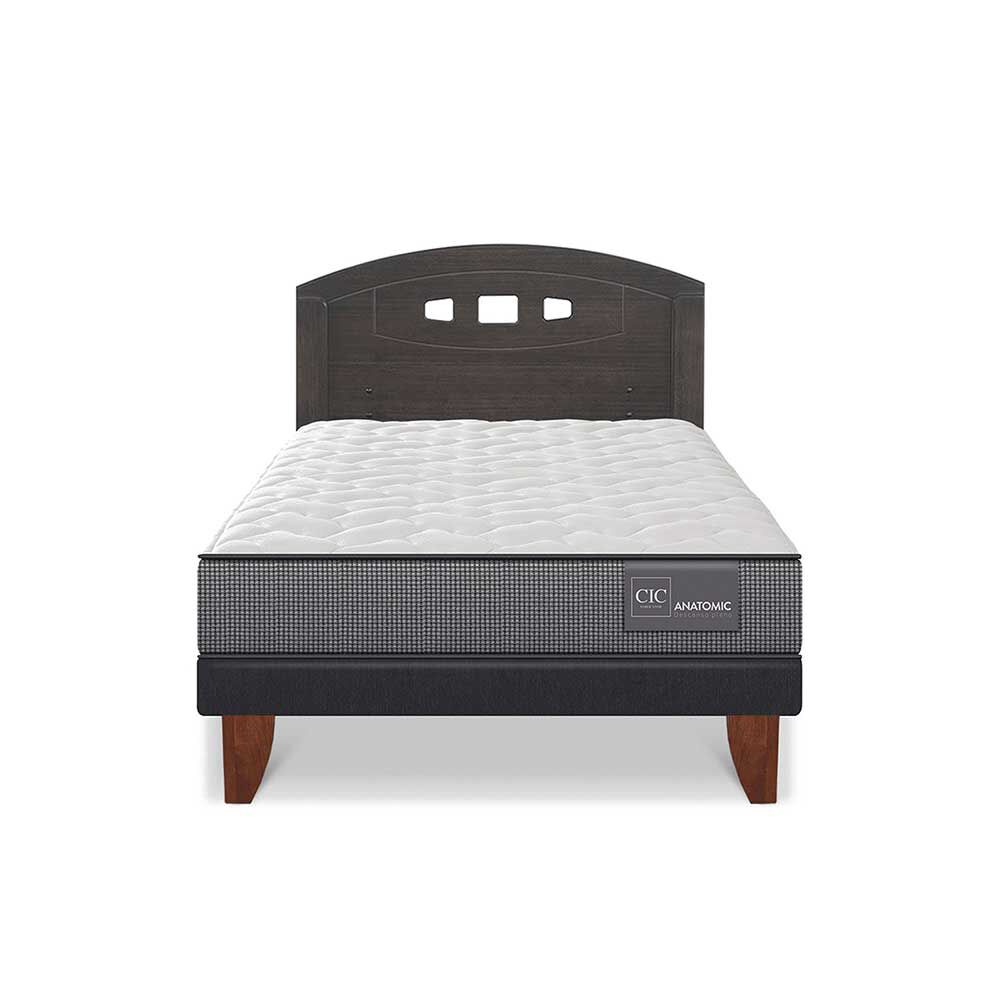 Cama Europea CIC 1,5 Plazas Anatomic + Respaldo Gales
