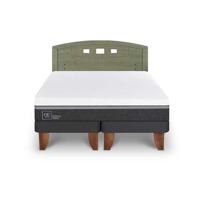 Imagen 1 del producto Cama Europea CIC Base Dividida 2 Plazas Ortopedic Advance + Respaldo Gales Olivo