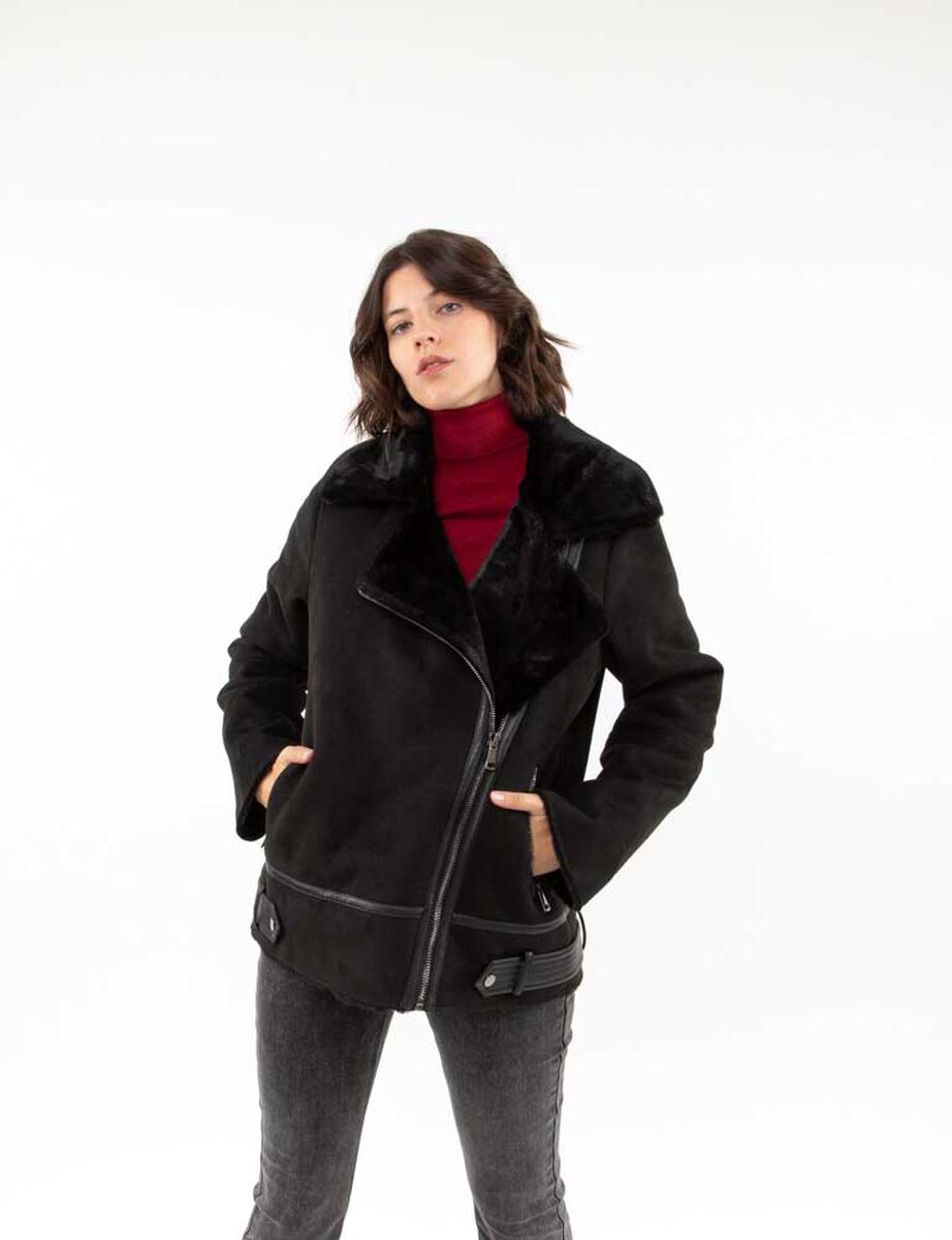 Chaqueta Aviadora Terciopelo Plush Mujer Zibel