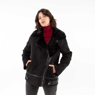 Chaqueta Aviadora Terciopelo Plush Mujer Zibel