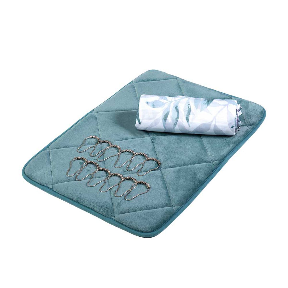 Set Cortina de Baño 3 Piezas Mashini Teresa Multicolor