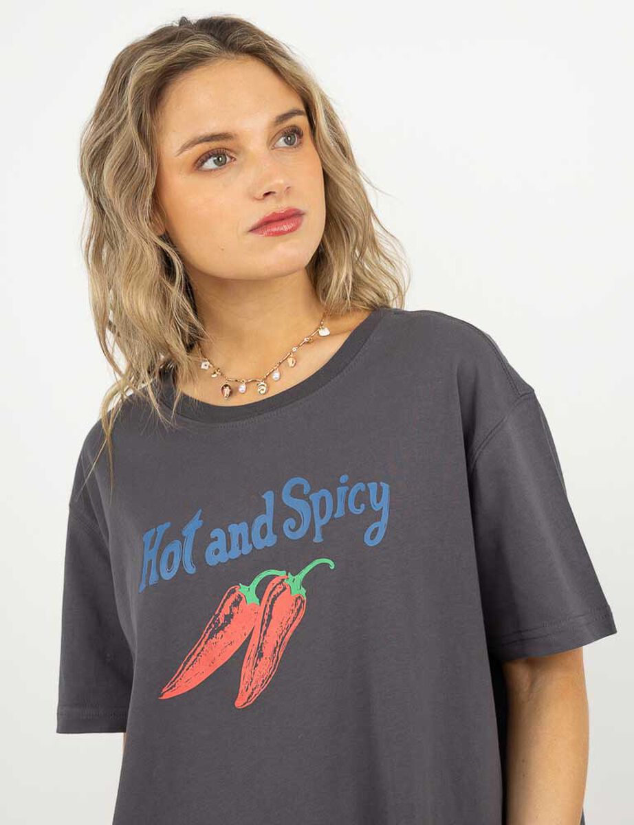 Polera Con Estampado Manga Corta Mujer Icono