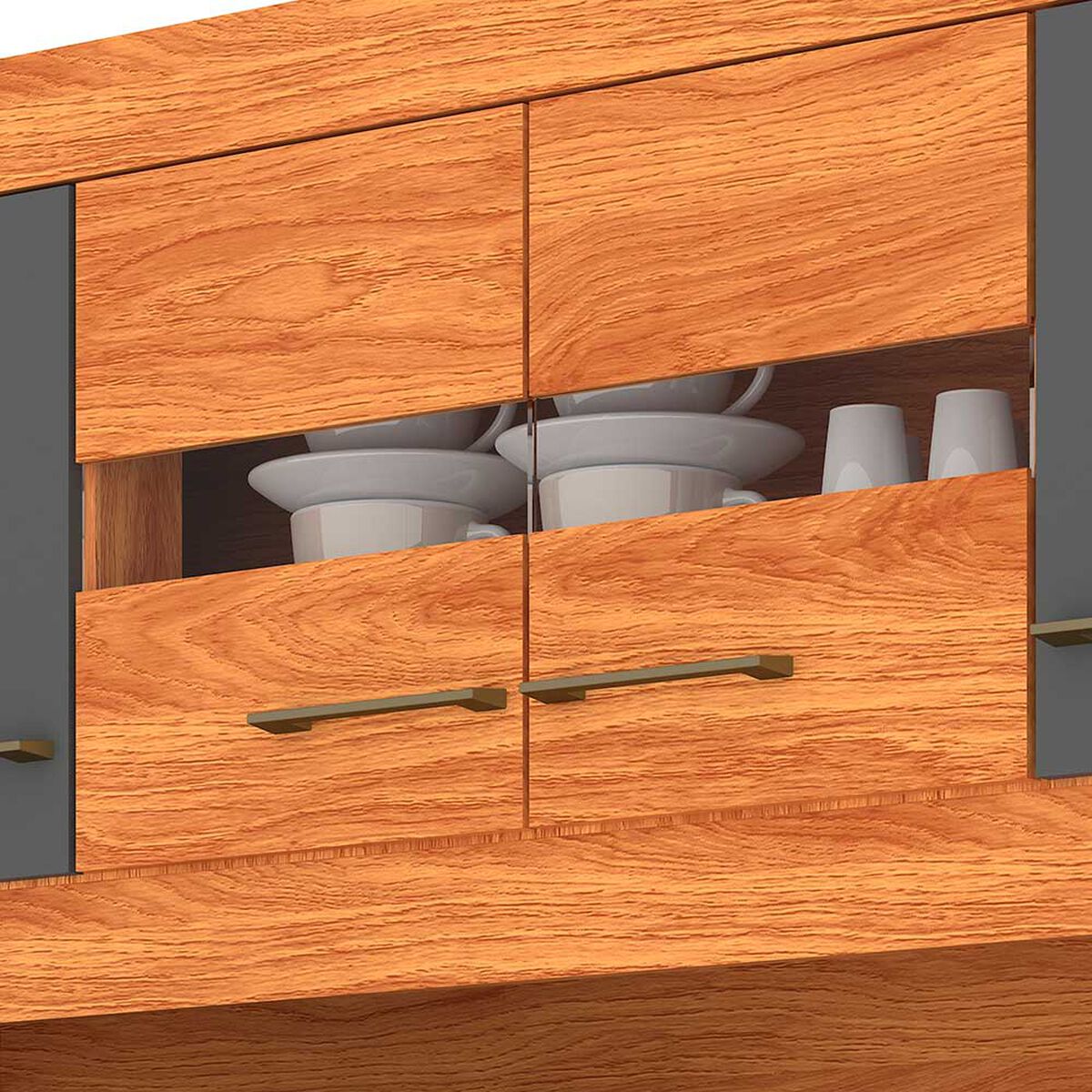 Kit Cocina Vekkahome Laura 8 Puertas Gris