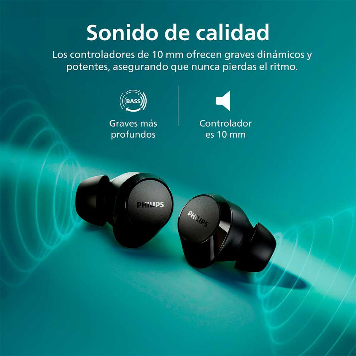 Aud&iacute;fonos Bluetooth In Ear Philips TAT1209BK Negros