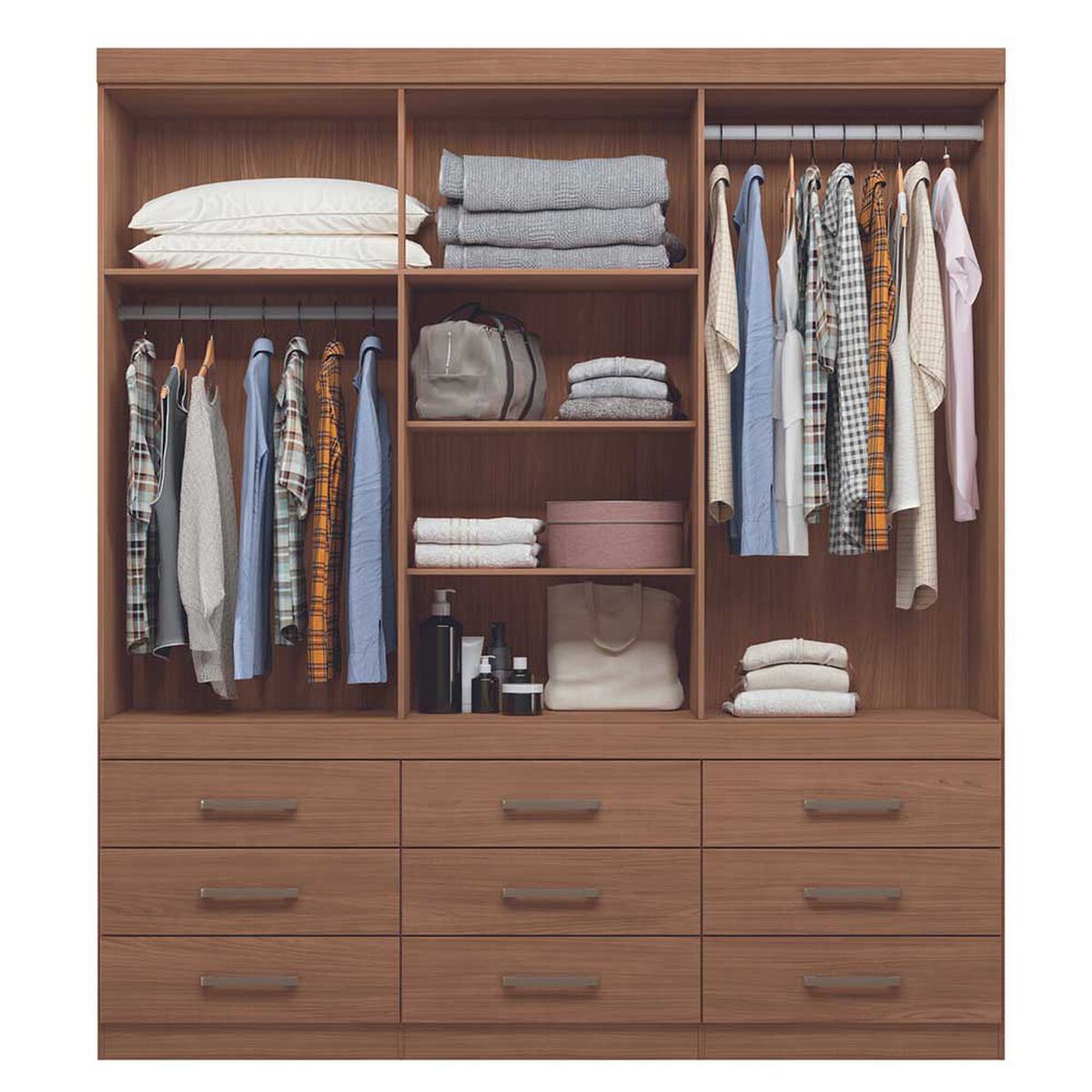 Clóset Onessta Plus 6 Puertas 9 Cajones Jatoba